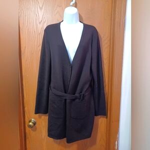 ANN TAYLOR long Belted Cardigan Sweater
